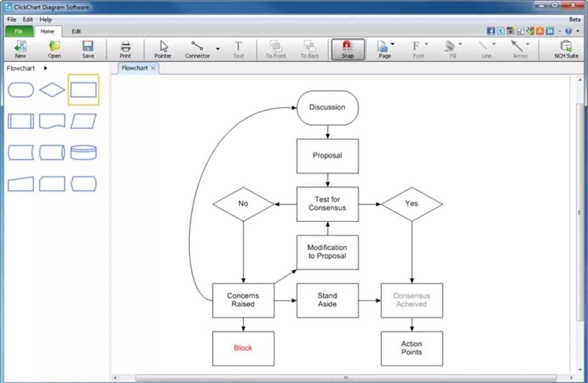 ClickCharts screenshot - 10 beste Software für Workflow-Diagramme zur Prozessabbildung 2026