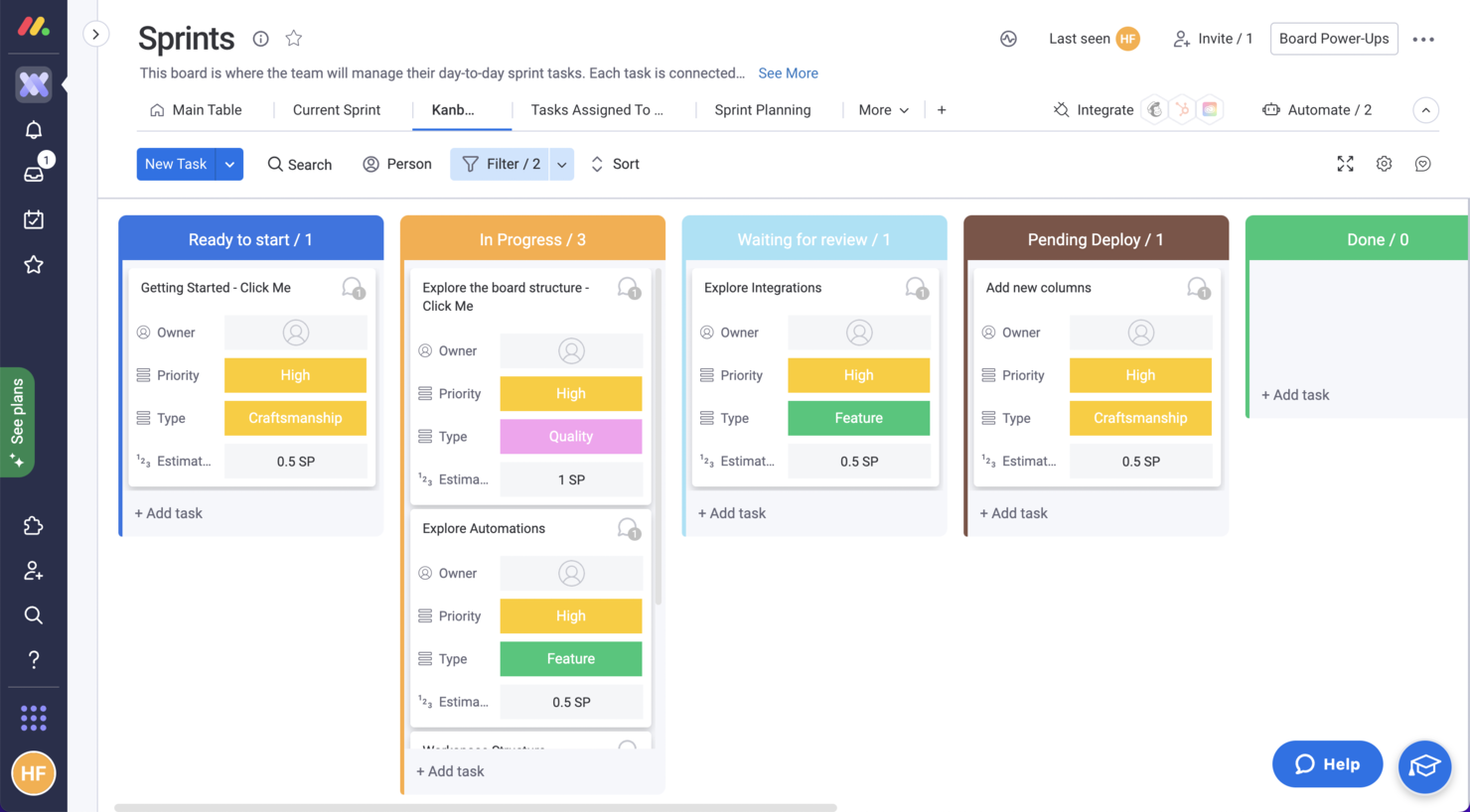 monday.com screenshot - 10 meilleures alternatives à Trello en 2026 (options gratuites et payantes)
