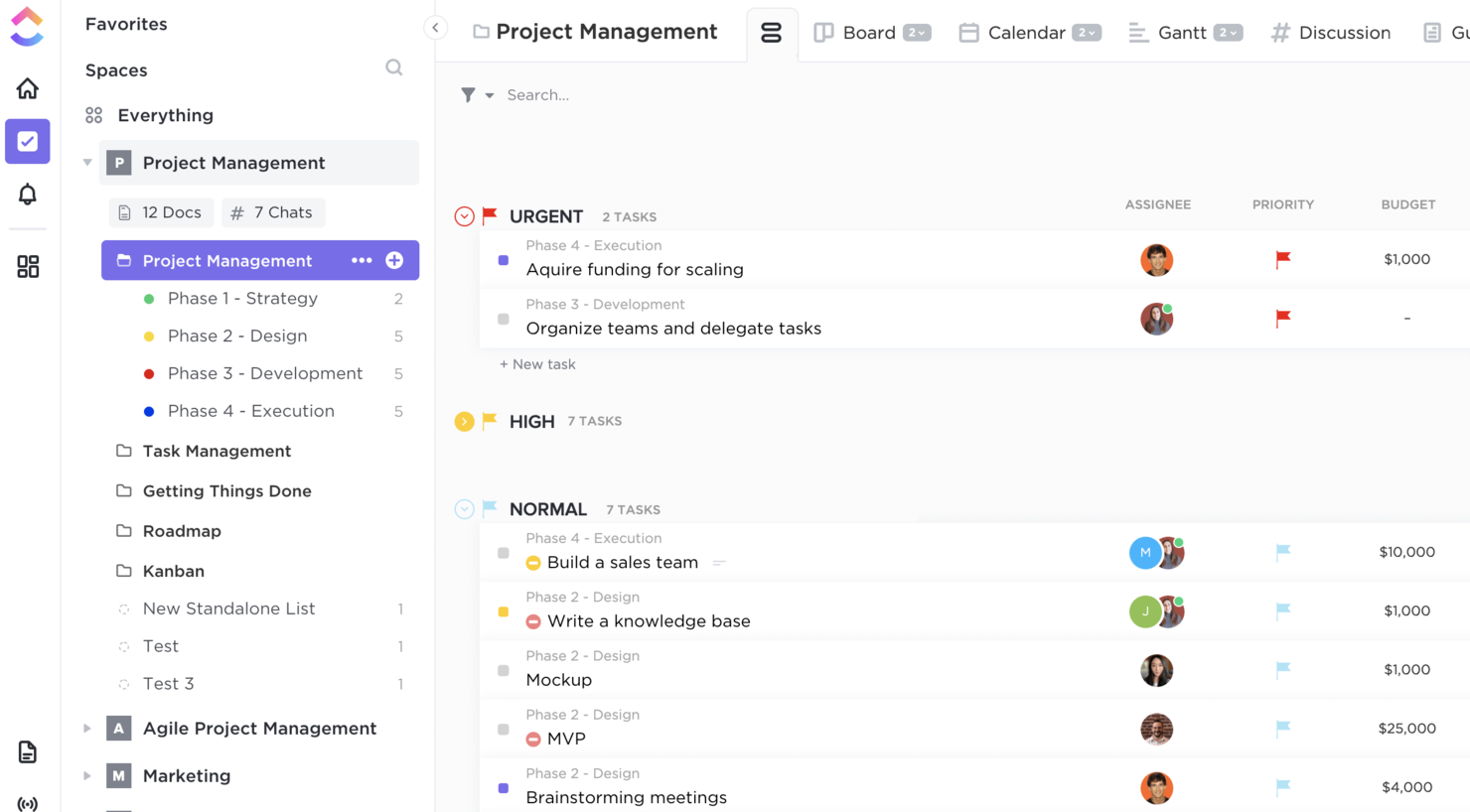 ClickUp screenshot - J’ai testé 10 logiciels de gestion des tâches : voici ce qui fonctionne en 2026