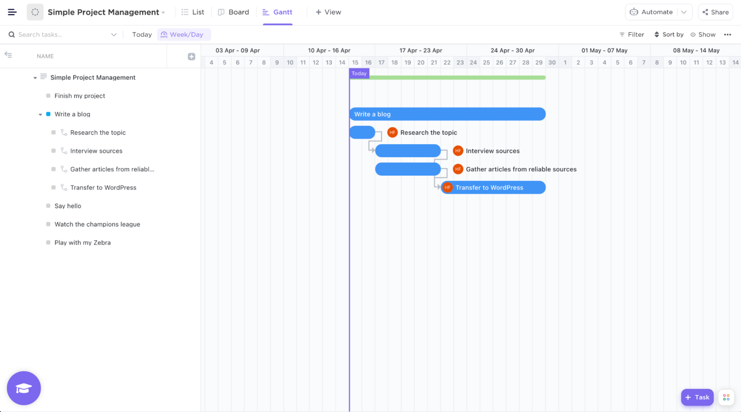 ClickUp screenshot - 10 mejores herramientas de flujo de trabajo para proyectos para lograr eficiencia en 2026