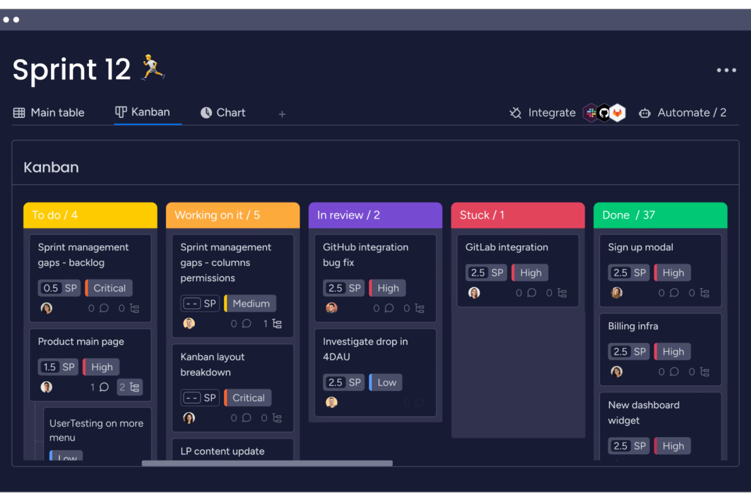 monday dev screenshot - Los 10 Mejores Programas Kanban Para Reducir los Tiempos de Entrega en 2026