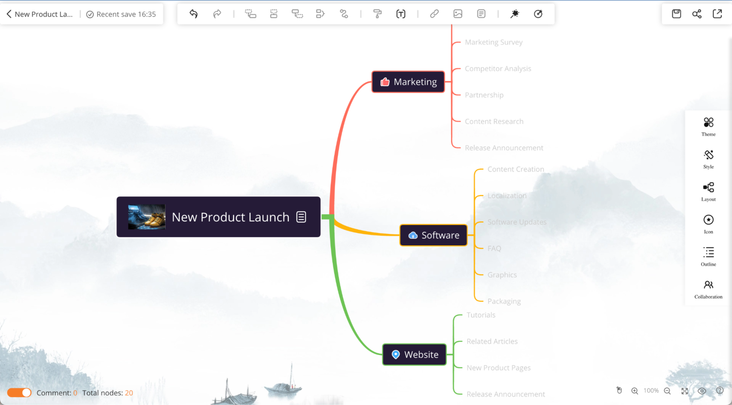 GitMind screenshot - 23 meilleurs logiciels gratuits de mind mapping pour 2026