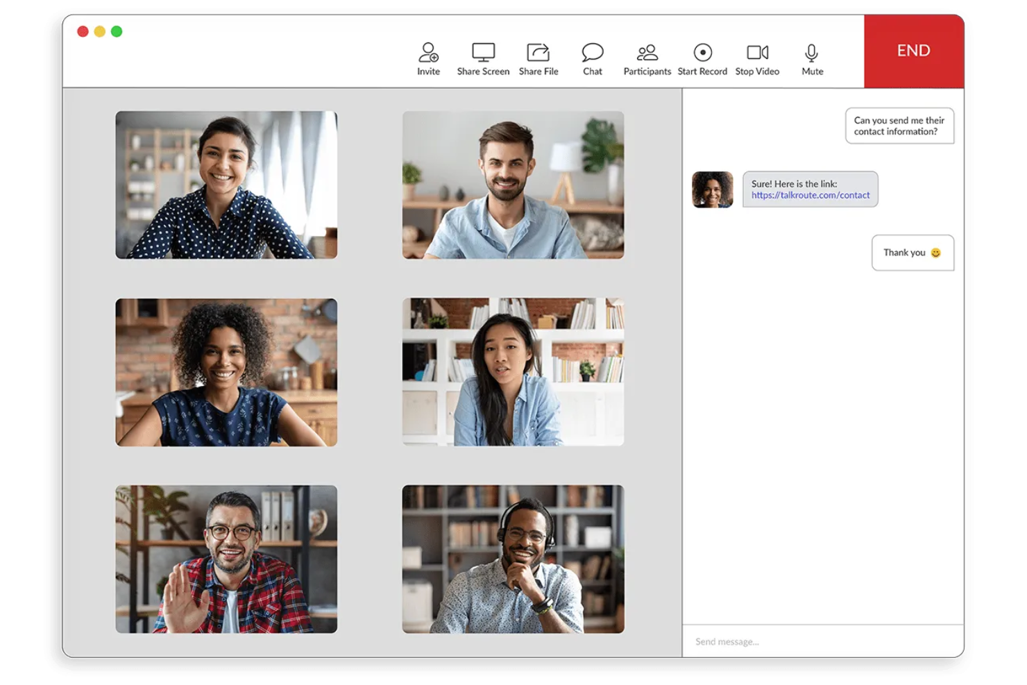 TalkRoute screenshot - Las 10 mejores herramientas de comunicación en línea para equipos en 2026