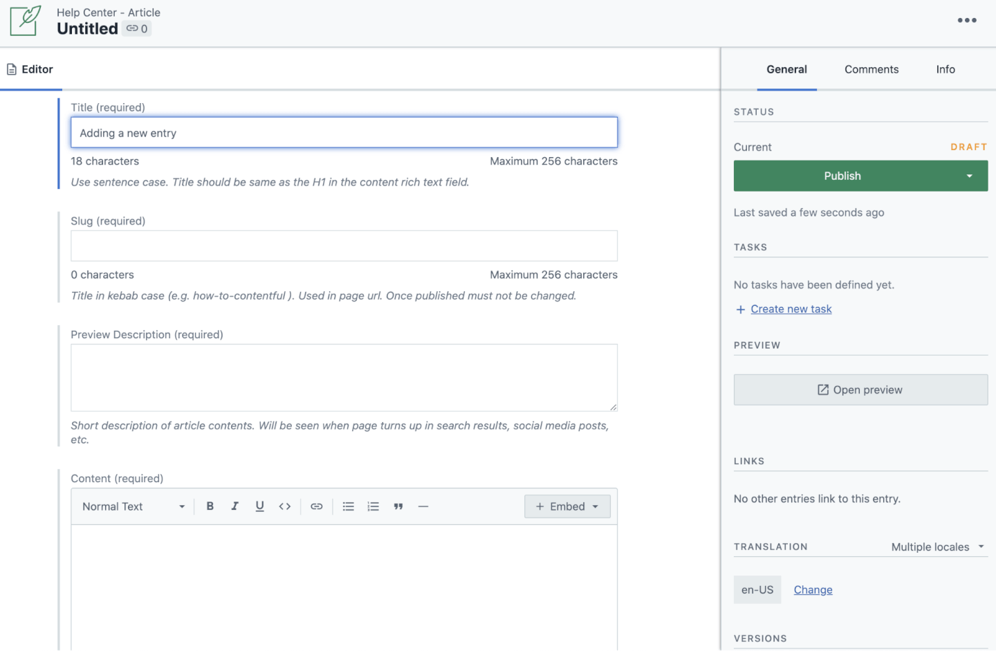 Contentful screenshot - 17 Mejores Sistemas de Gestión de Contenidos Empresariales para 2026