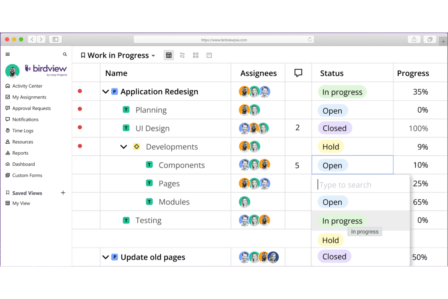 Birdview screenshot - 30 Beste ERP-Softwarelösungen Für Unternehmen im Jahr 2026