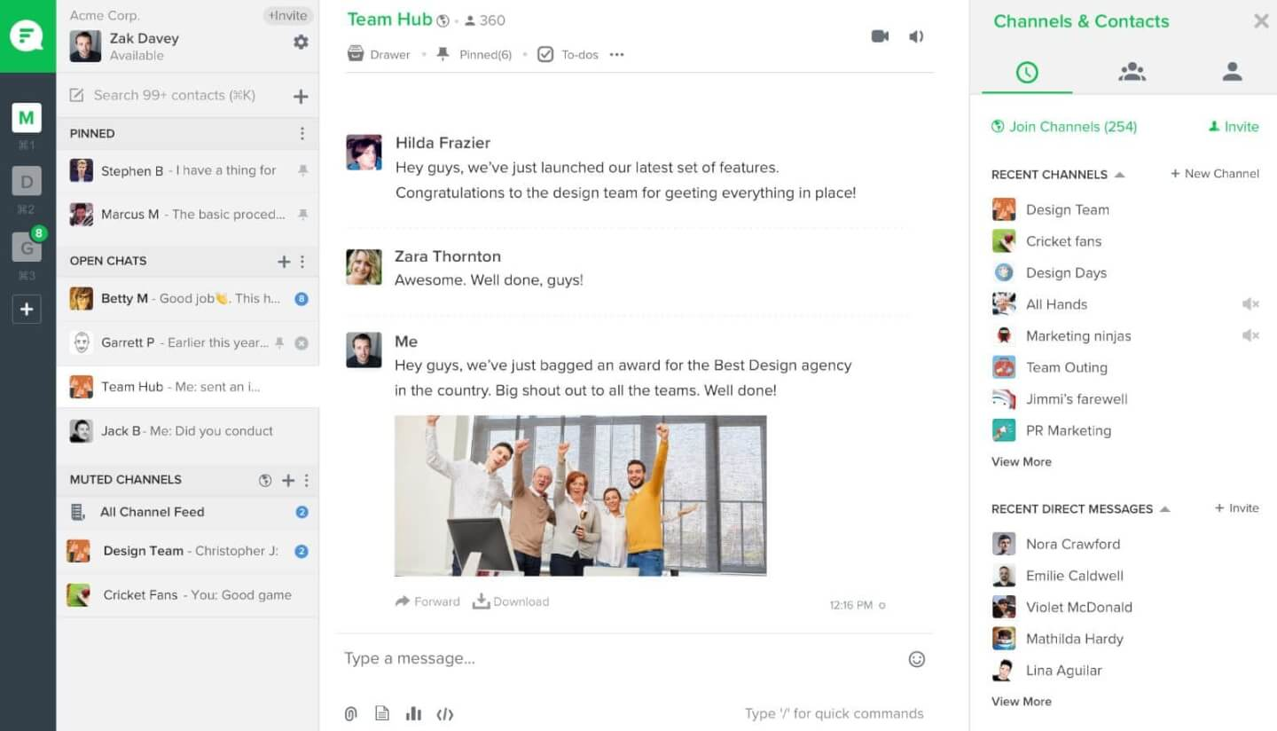 Flock screenshot - Die 10 besten Online-Kommunikationstools für Teams im Jahr 2026
