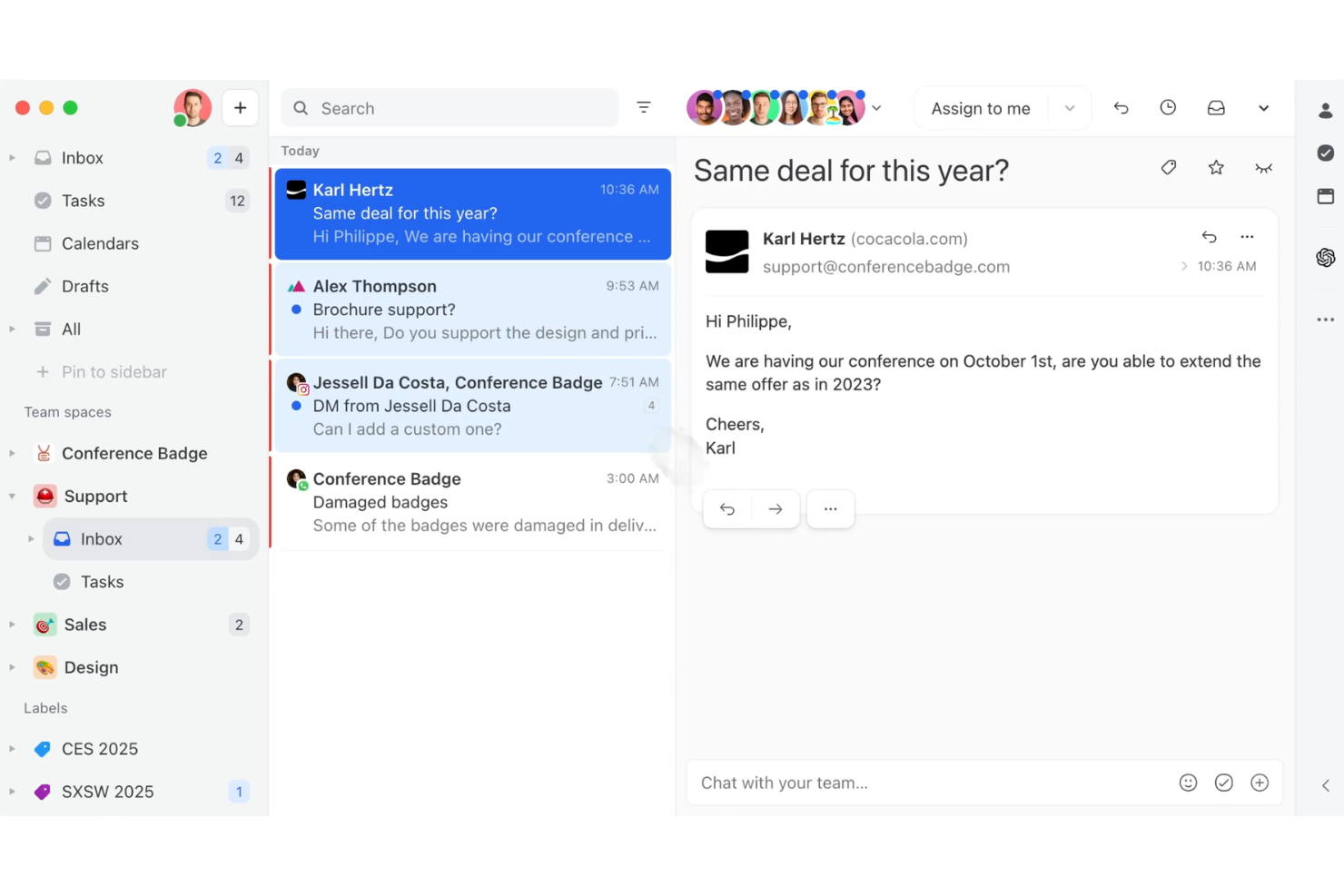 Missive screenshot - Les 10 meilleurs outils de collaboration en 2026 (10+ testés)