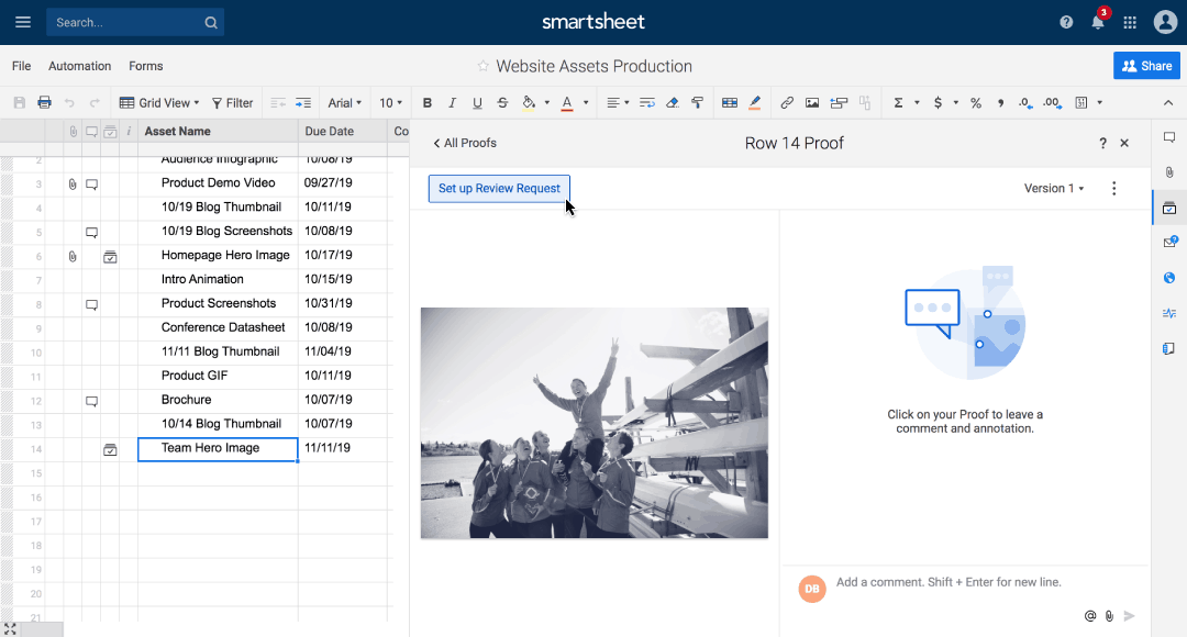 Smartsheet screenshot - Die 10 besten Kollaborationstools 2026 (über 10 getestet)