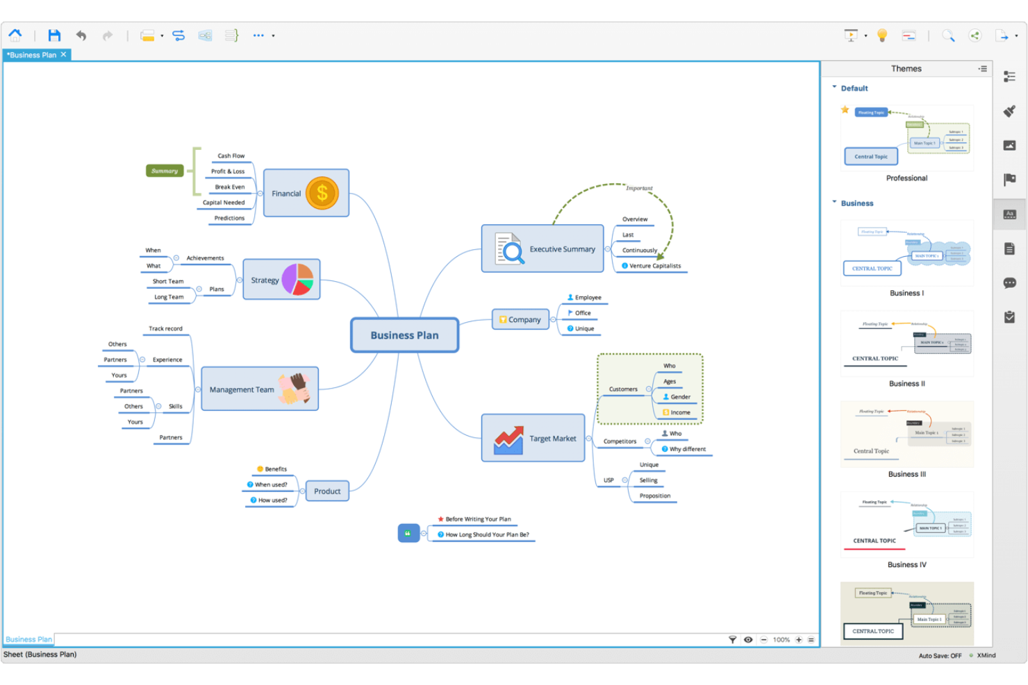 Xmind screenshot - Los 10 mejores programas de mapas mentales para Mac en 2026