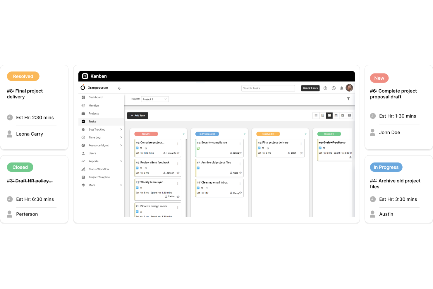 Orangescrum screenshot - 17 Meilleurs Tableaux Kanban Gratuits en 2026