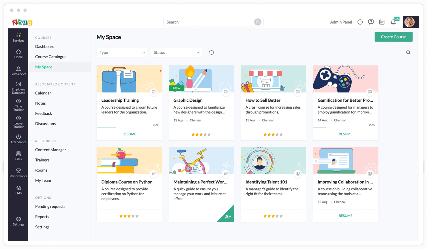 Zoho Learn screenshot - Las 10 mejores alternativas a Tettra en 2026