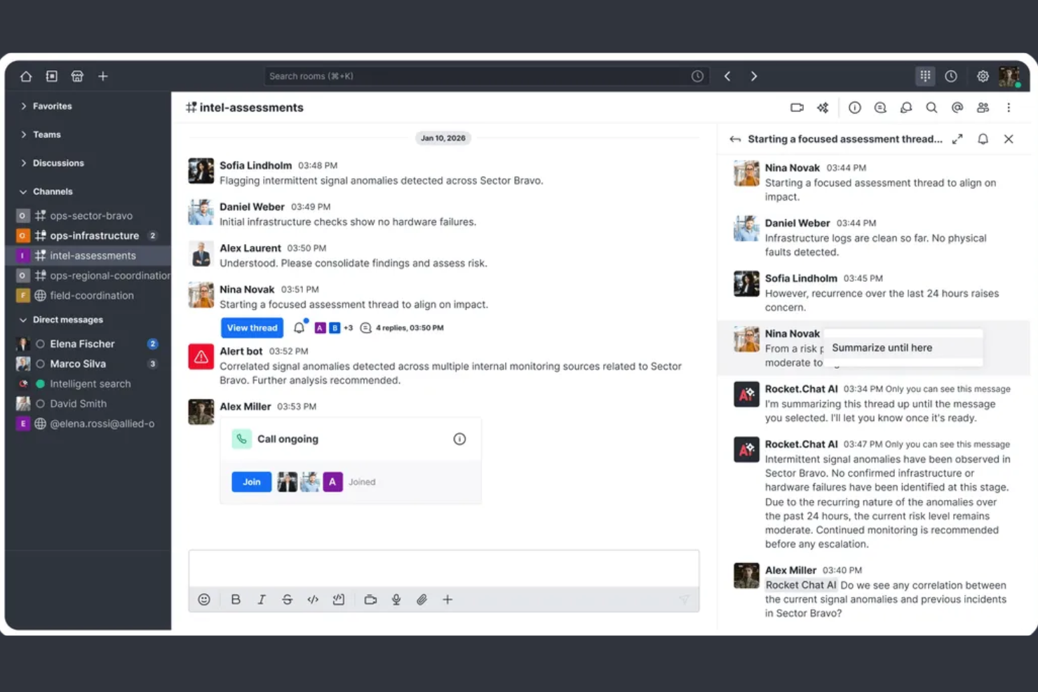 Rocket.Chat screenshot - Die 10 besten Tools für interne Kommunikation im Jahr 2026