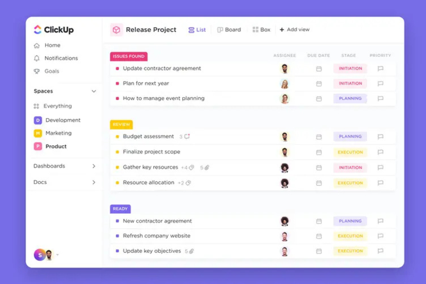 ClickUp Brain screenshot - I 18 migliori software di gestione della conoscenza con IA nel 2026