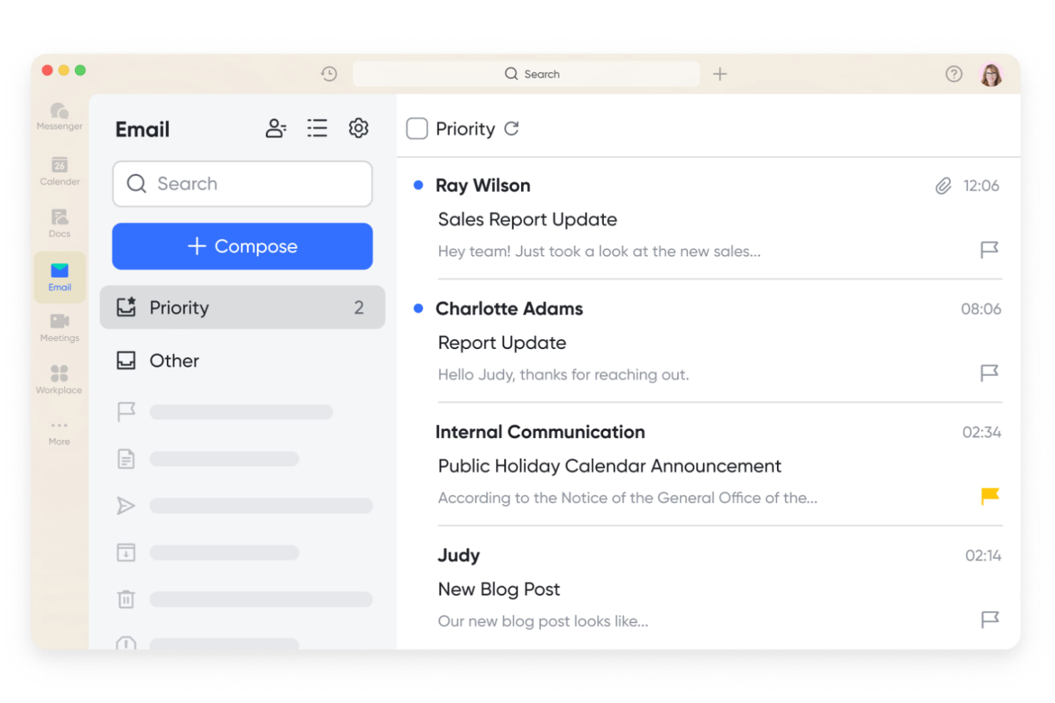 Lark Mail screenshot - Le 10 migliori soluzioni software per la gestione delle email nel 2026