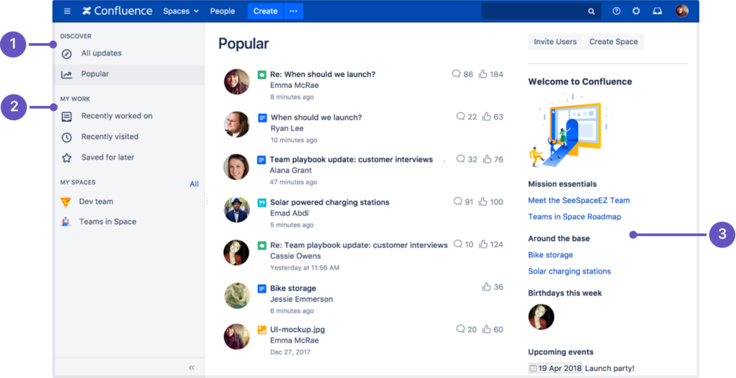 Confluence screenshot - 15 Migliori Alternative a Slite Selezionate per il 2026