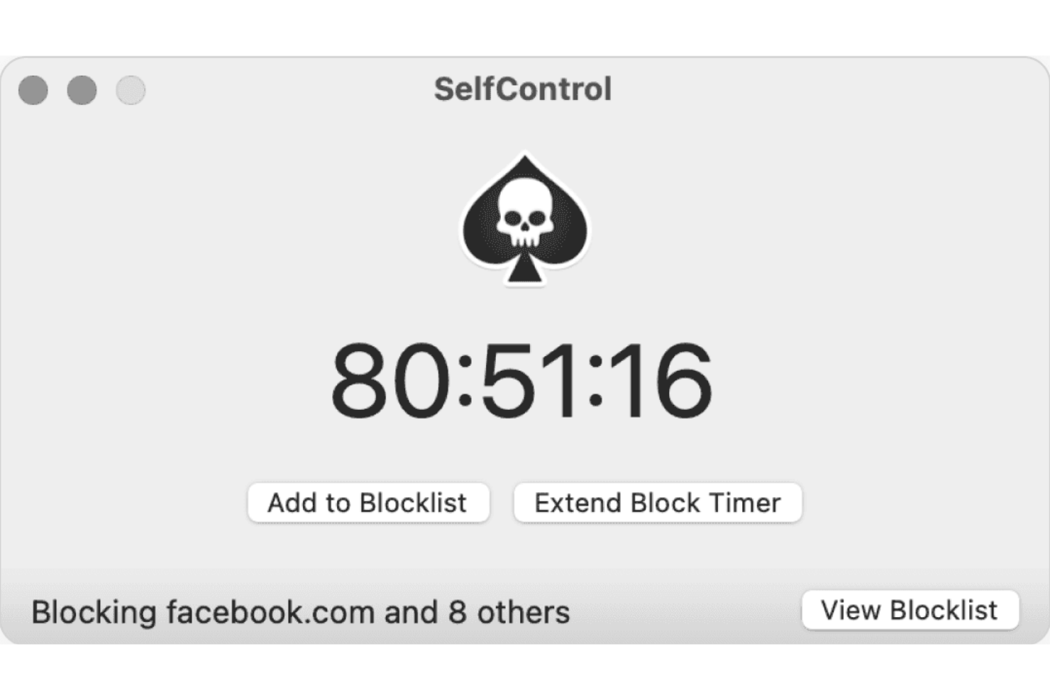 SelfControl screenshot - 19 Migliori App per la Concentrazione del 2026