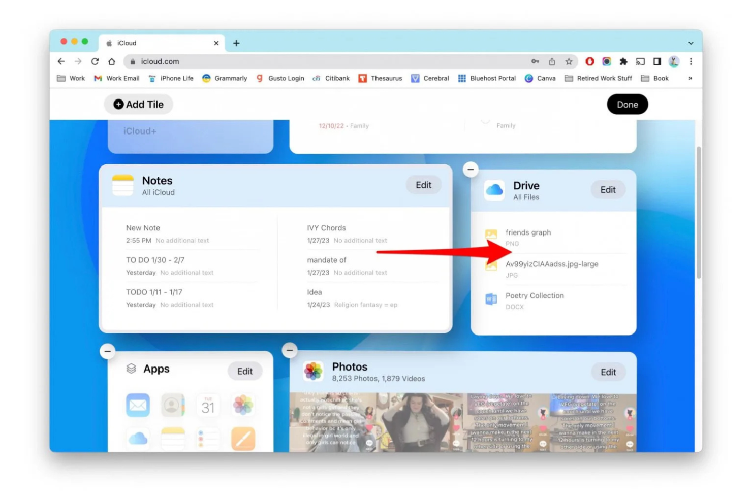iCloud screenshot - 10 migliori alternative a OneDrive per il 2026