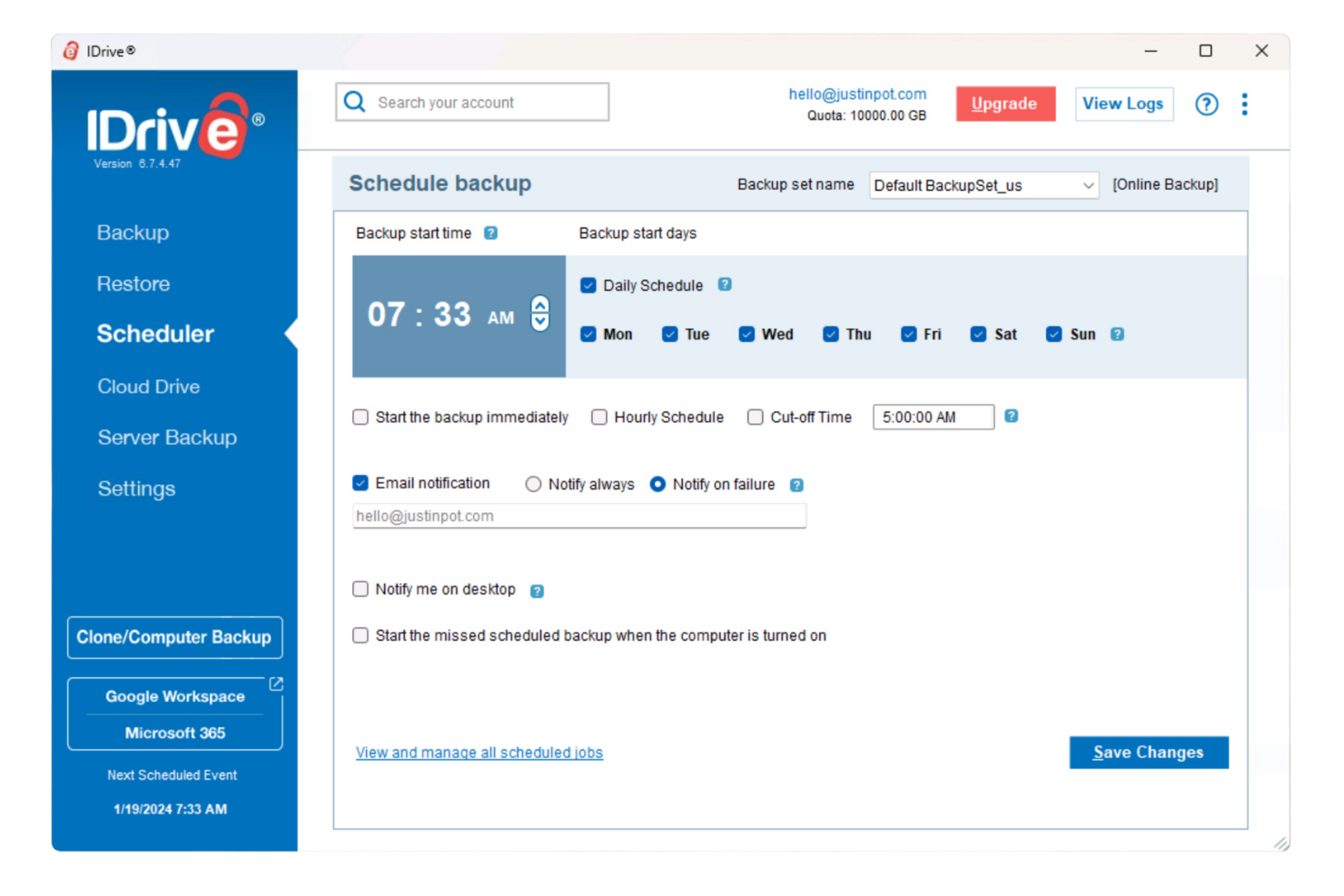 IDrive screenshot - 10 migliori alternative a OneDrive per il 2026