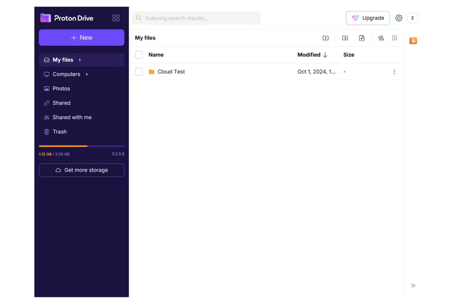 Proton Drive screenshot - 10 migliori alternative a OneDrive per il 2026