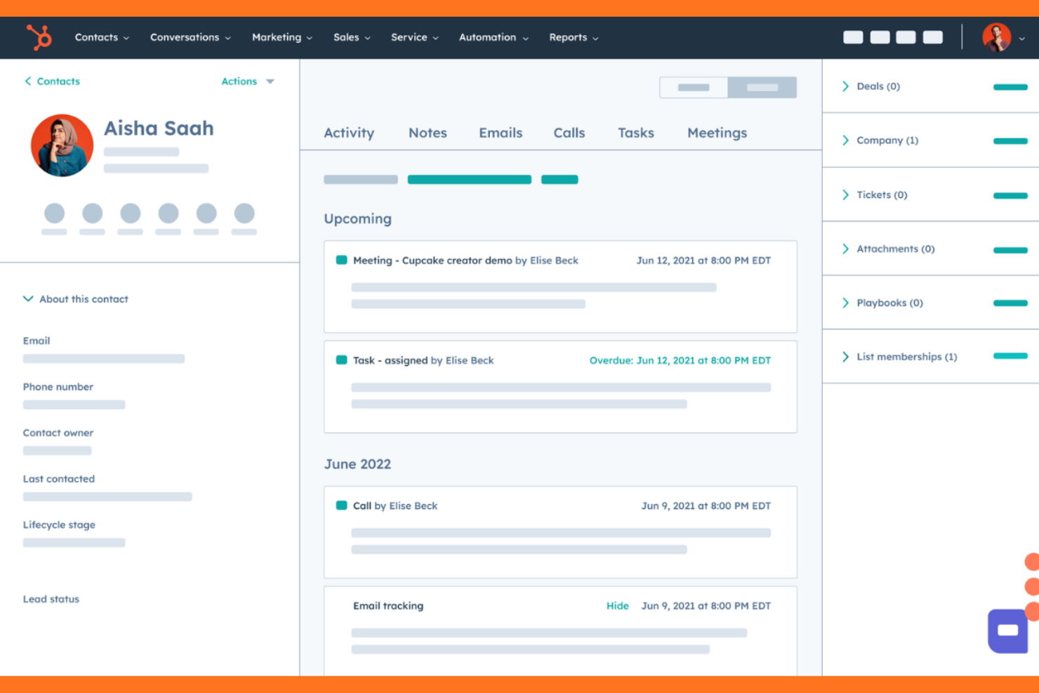 HubSpot screenshot - 12 Migliori Software per Dashboard Clienti per il 2026