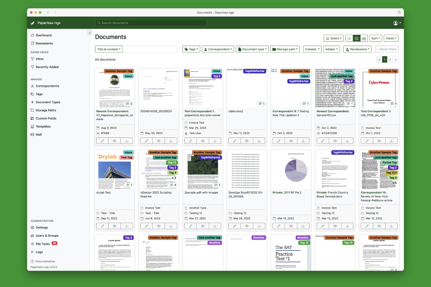 Paperless-ngx screenshot - 14 software di gestione documentale con OCR per il 2026
