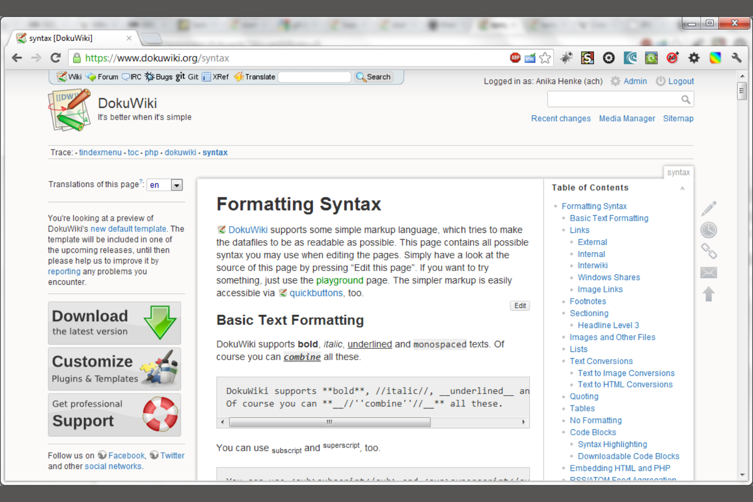 DokuWiki screenshot - 13 Migliori Alternative a GitBook per il 2026