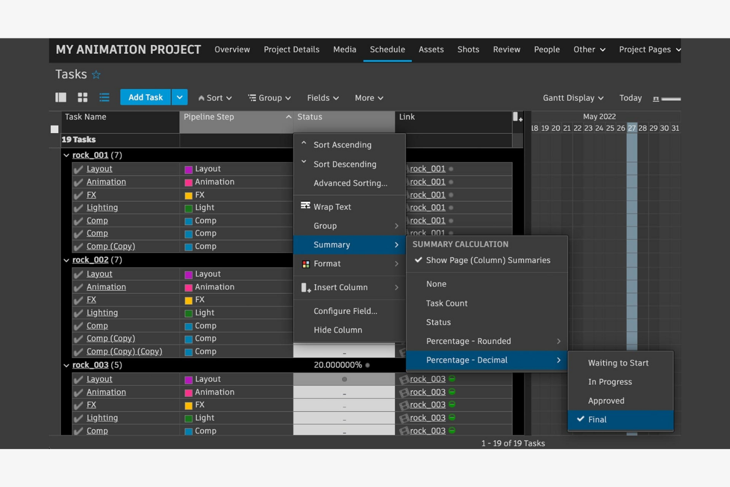 Autodesk Flow Production Tracking screenshot - Le 20 migliori alternative a Frame.io per il 2026