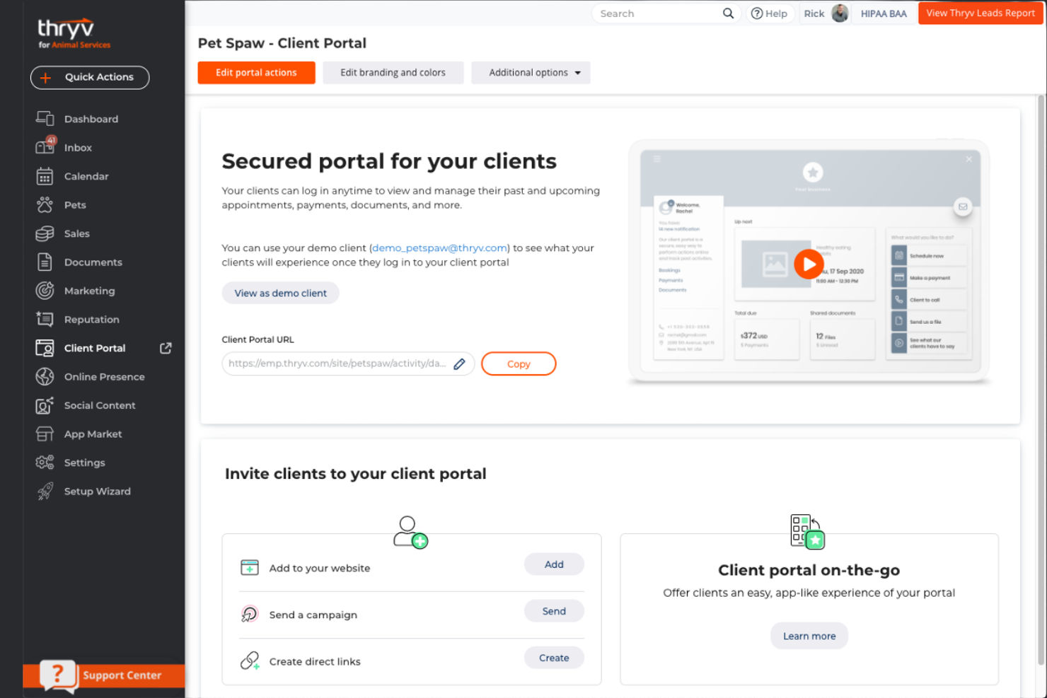 Thryv screenshot - 13 Migliori Software di Portale Clienti per Piccole Imprese Recensiti nel 2026