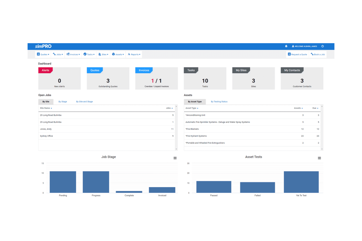 Simpro screenshot - I 10 migliori software di gestione progetti per strutture del 2026