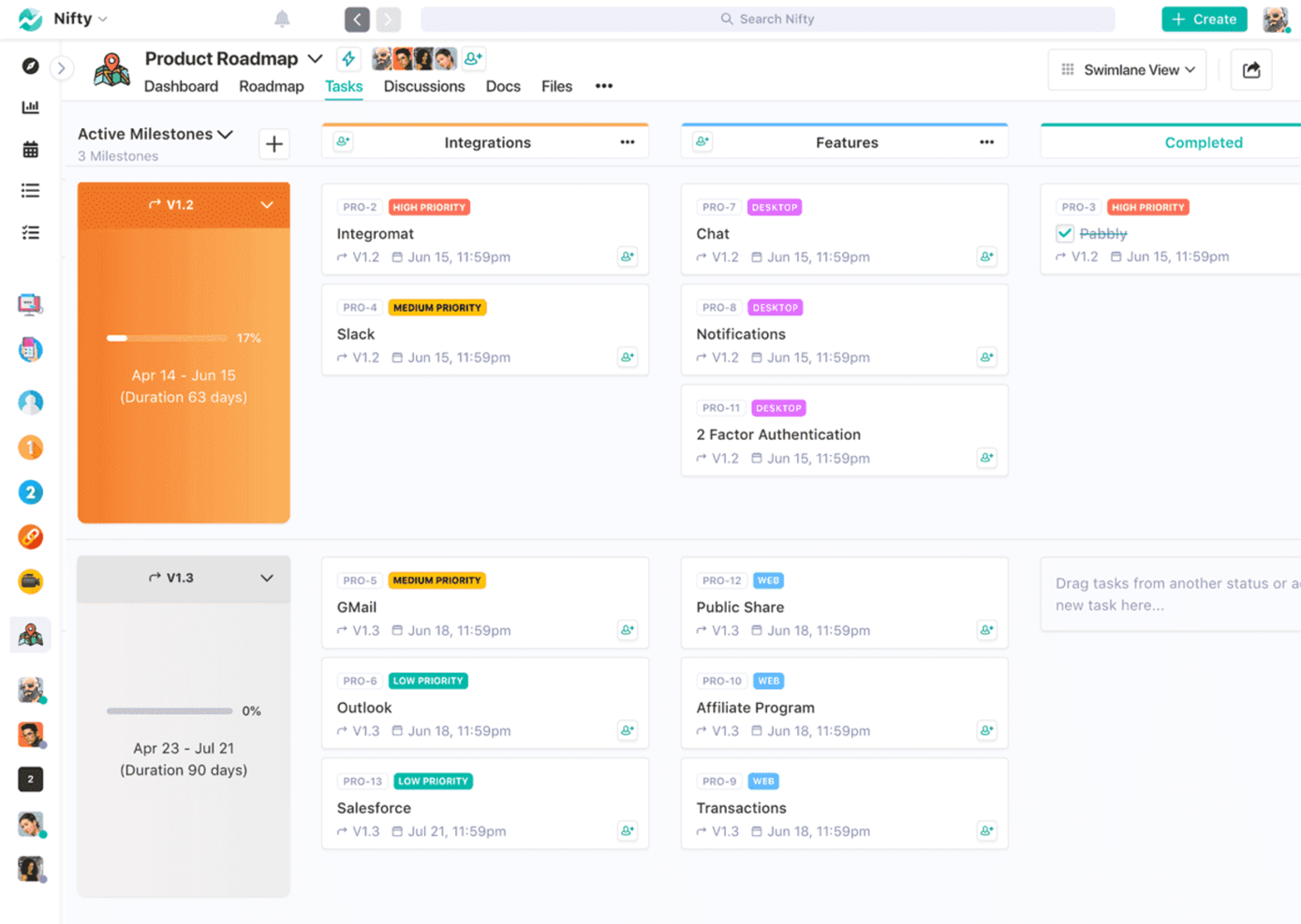 Nifty screenshot - 10 Migliori Strumenti di Collaborazione AI Recensiti nel 2026