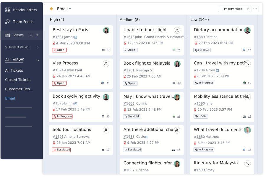 Zoho Desk screenshot - Le 10 migliori soluzioni per collaborare via email recensite nel 2026
