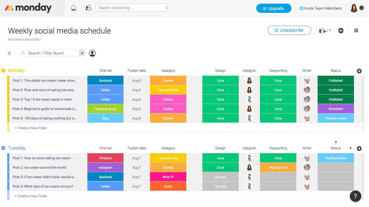 monday AI Work Platform screenshot - 21 Migliori Alternative a Coda Recensite nel 2026