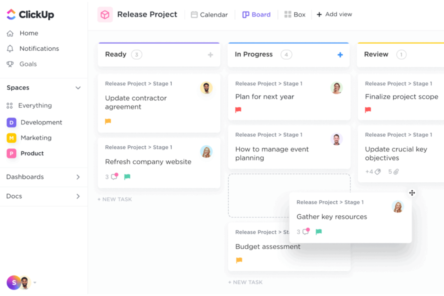 ClickUp screenshot - Le 10 Migliori Soluzioni per la Collaborazione nelle Vendite Recensite nel 2026