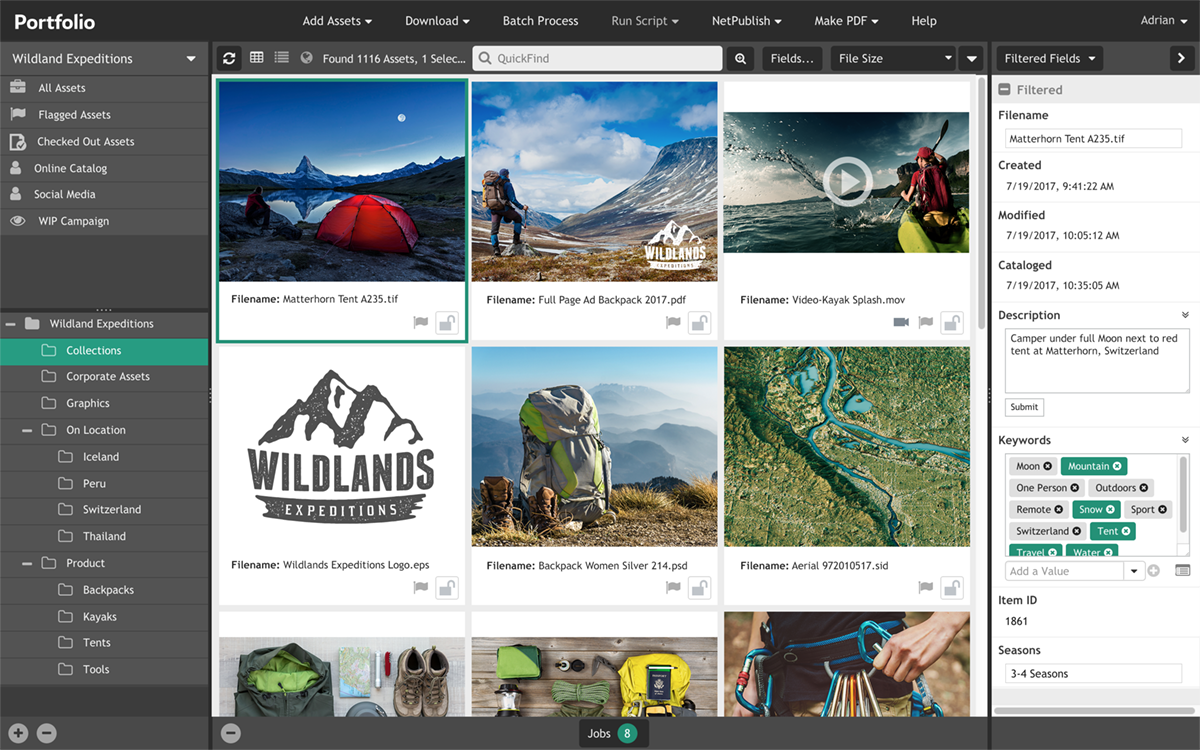Extensis Portfolio screenshot - 10 Migliori Software di Gestione delle Risorse Digitali per Fotografi