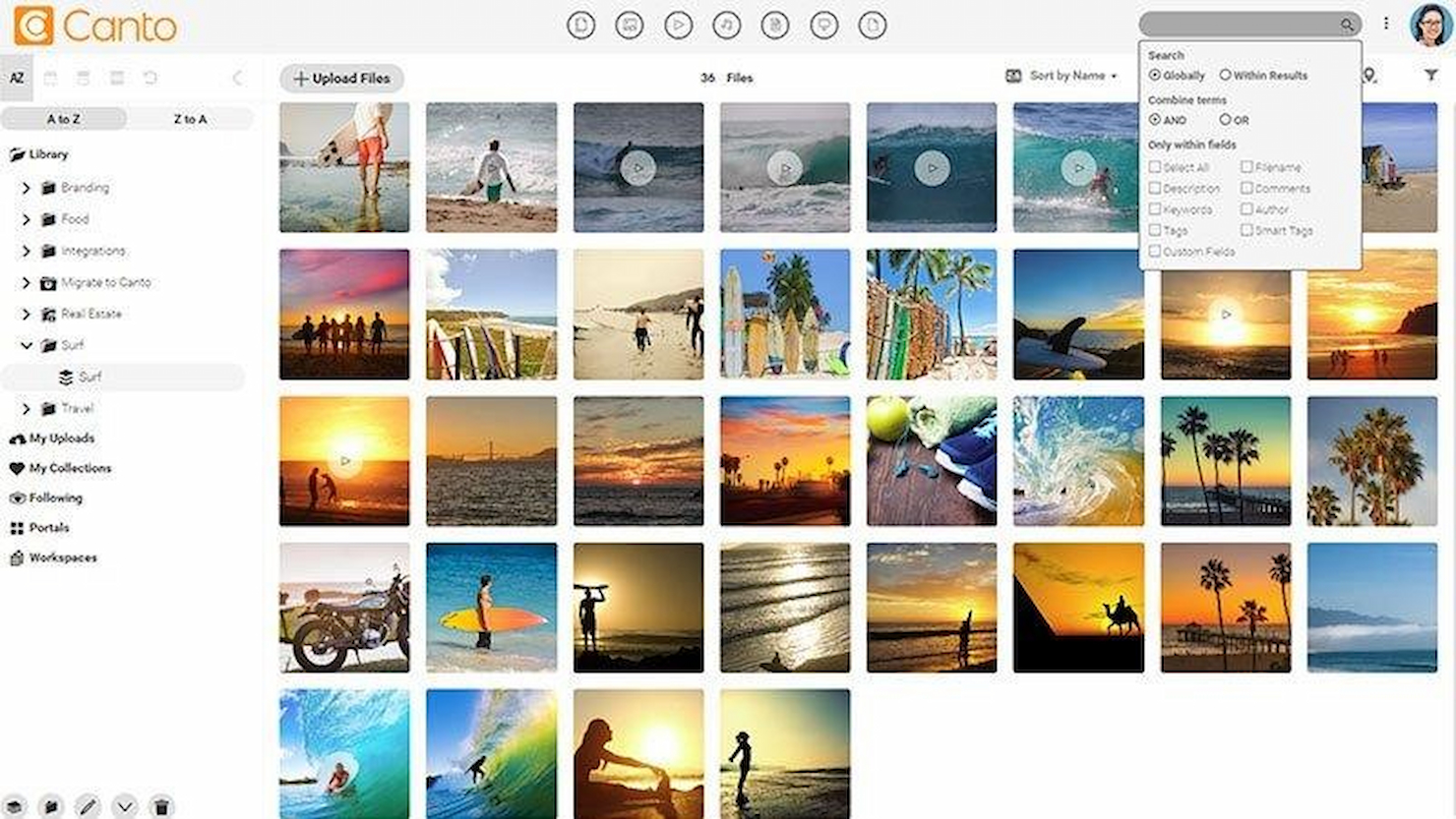 Canto screenshot - I 10 migliori strumenti di gestione delle risorse digitali per le piccole imprese