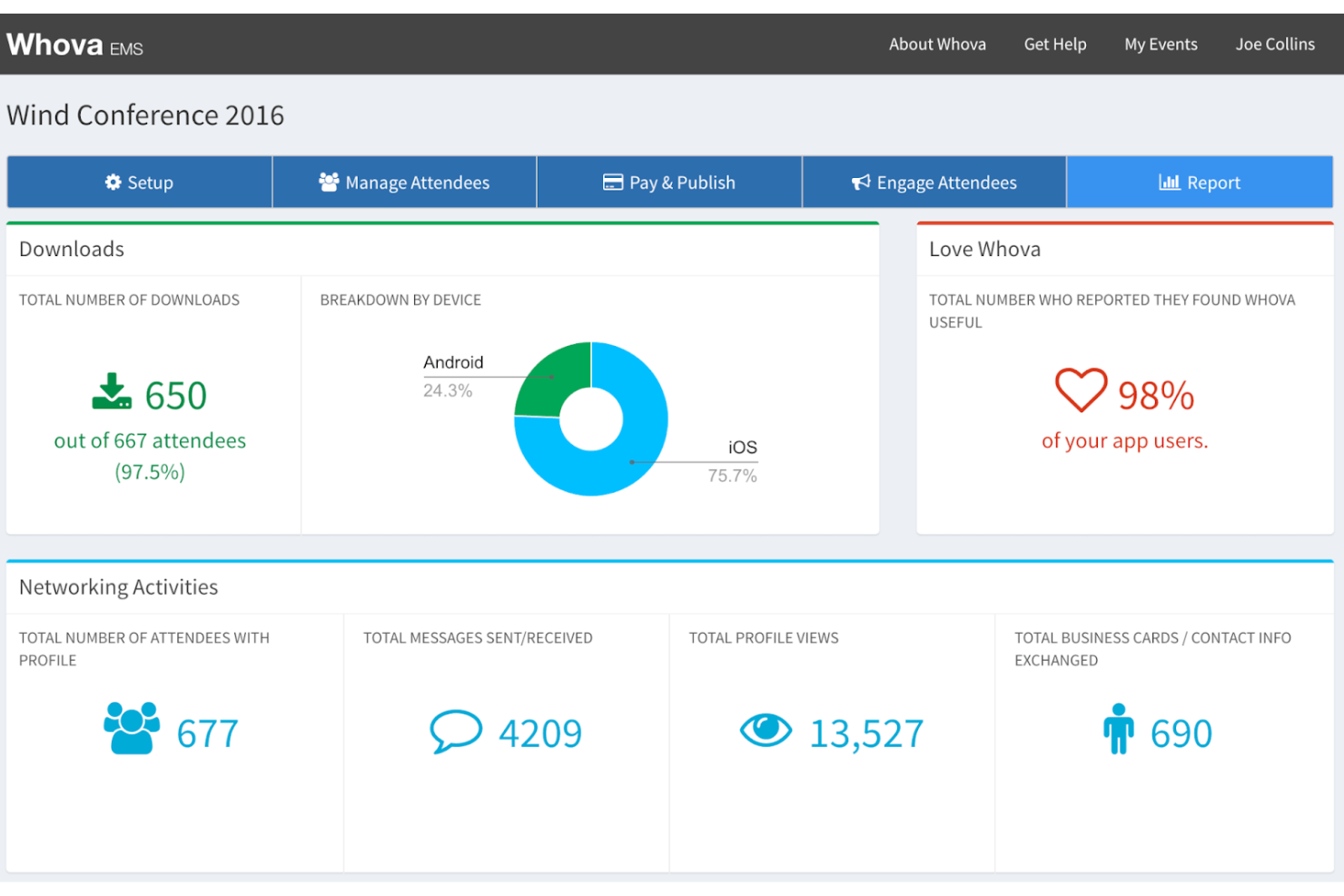 Whova screenshot - I 10 migliori software per la gestione dei progetti di eventi del 2026