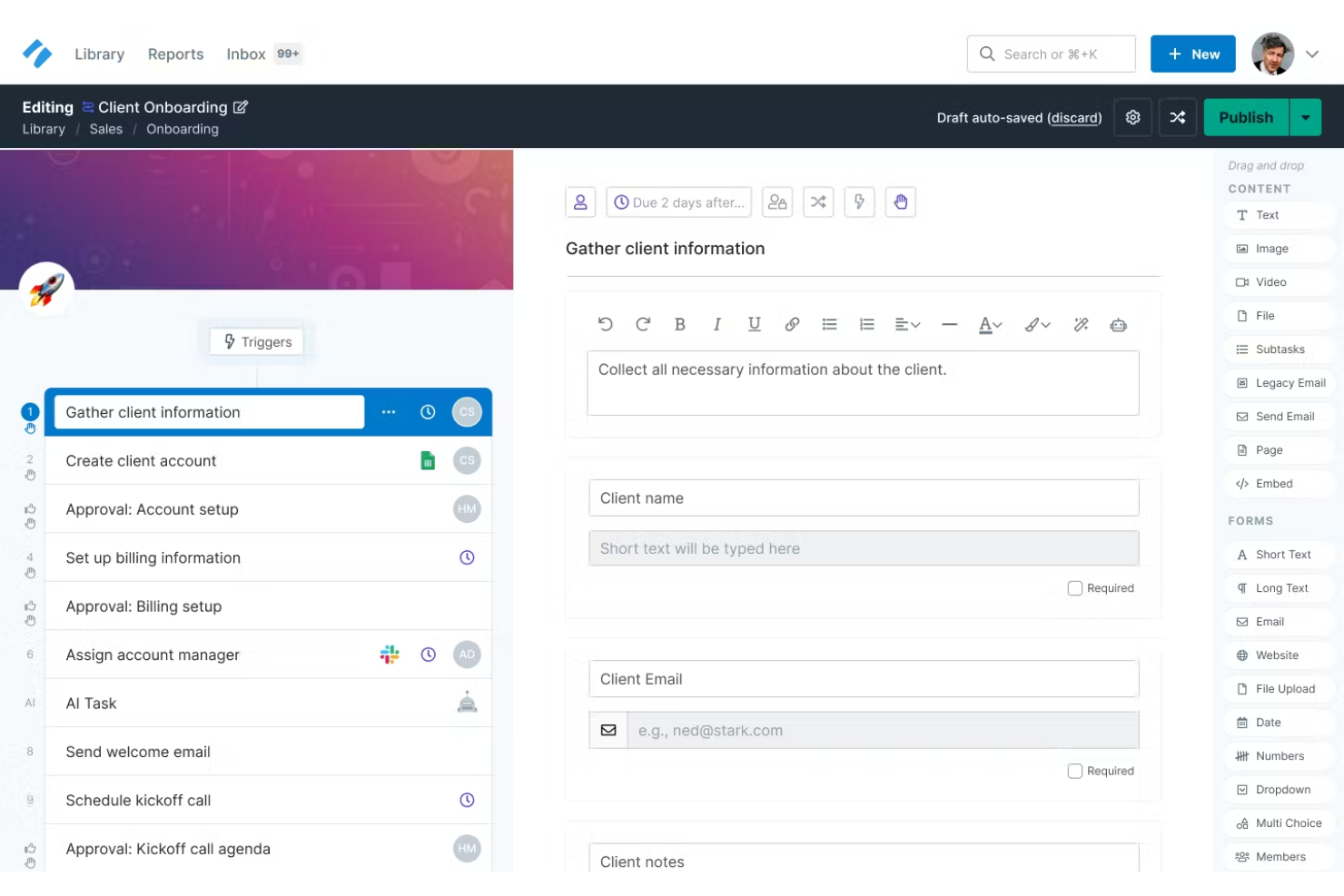Process Street screenshot - Le 20 migliori alternative ad Asana recensite per il 2026