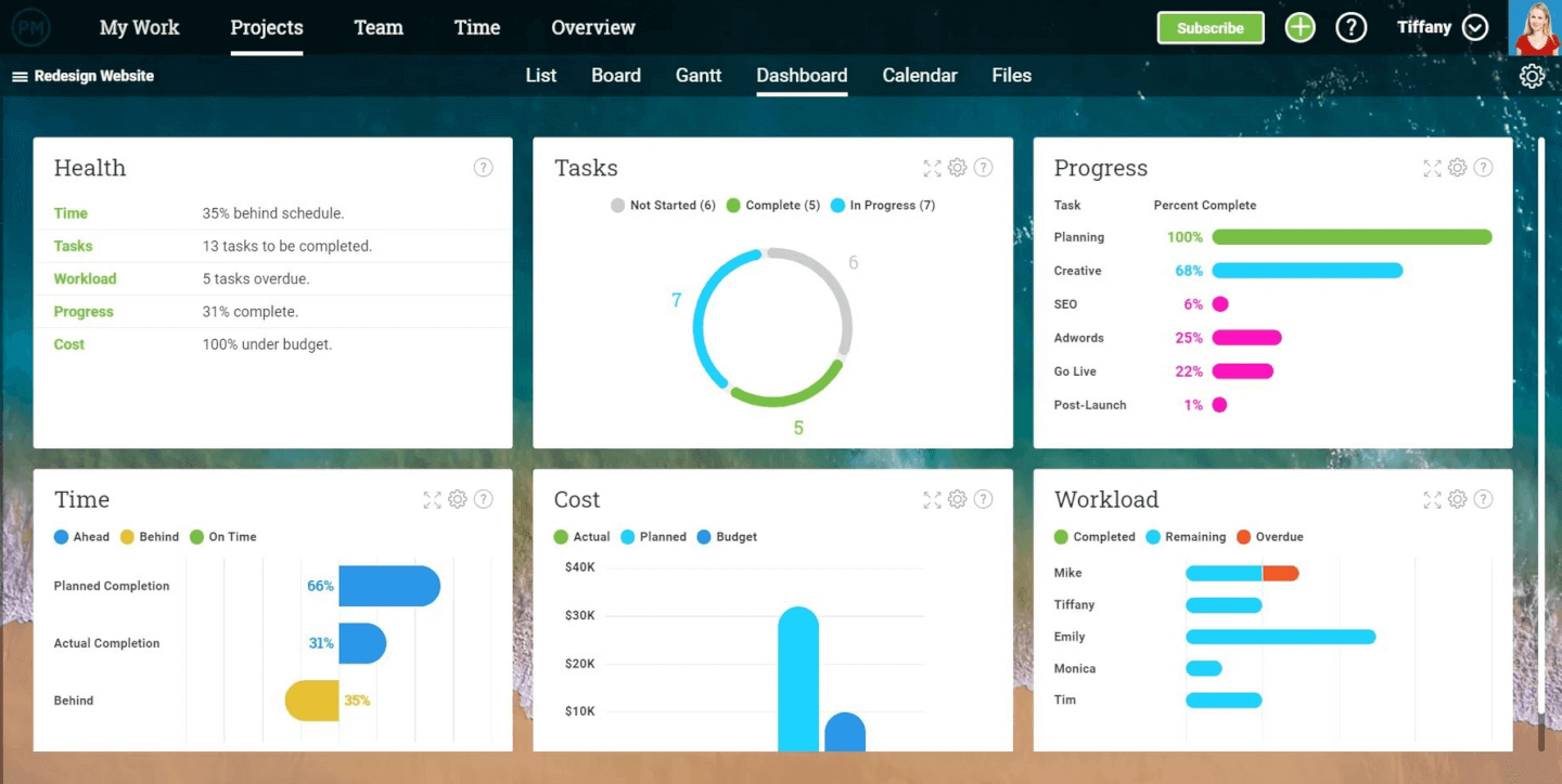 ProjectManager screenshot - I 10 Migliori Software di Gestione Progetti Visiva per il 2026