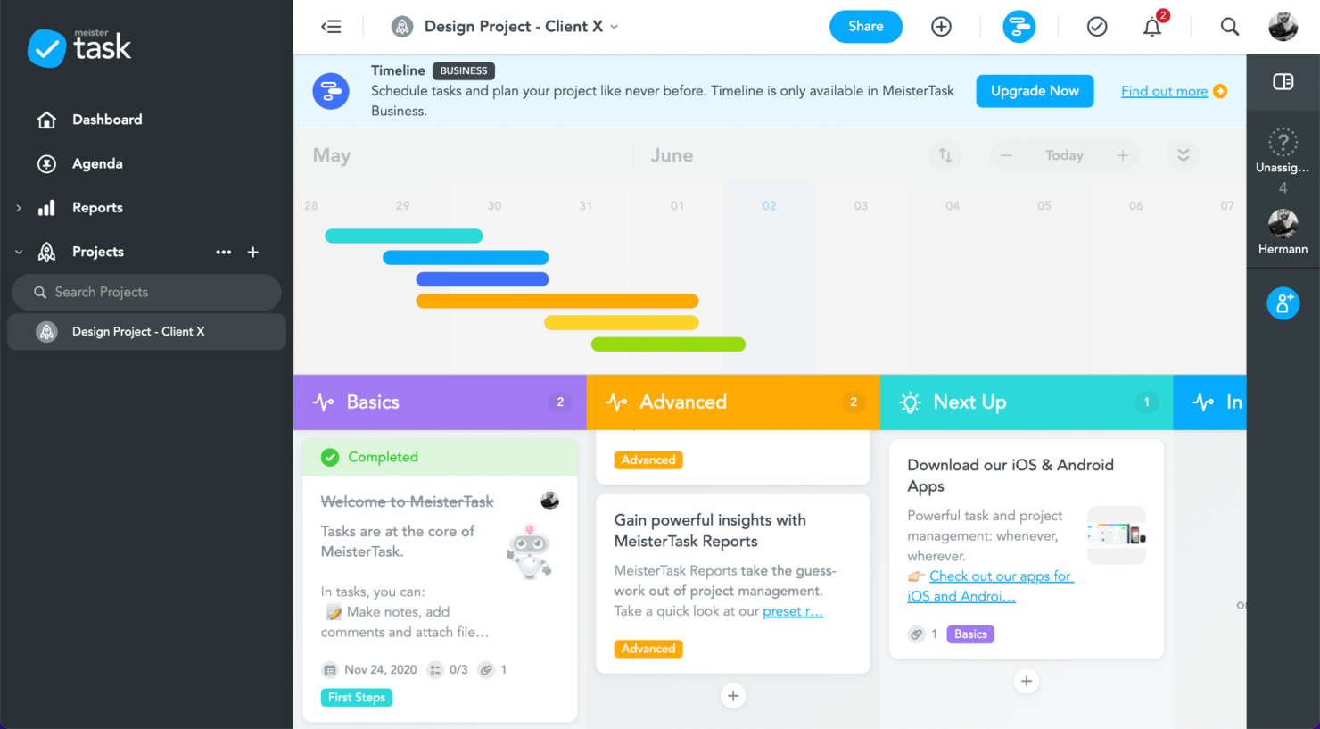 MeisterTask screenshot - I 10 migliori software di gestione dei progetti di design per il 2026