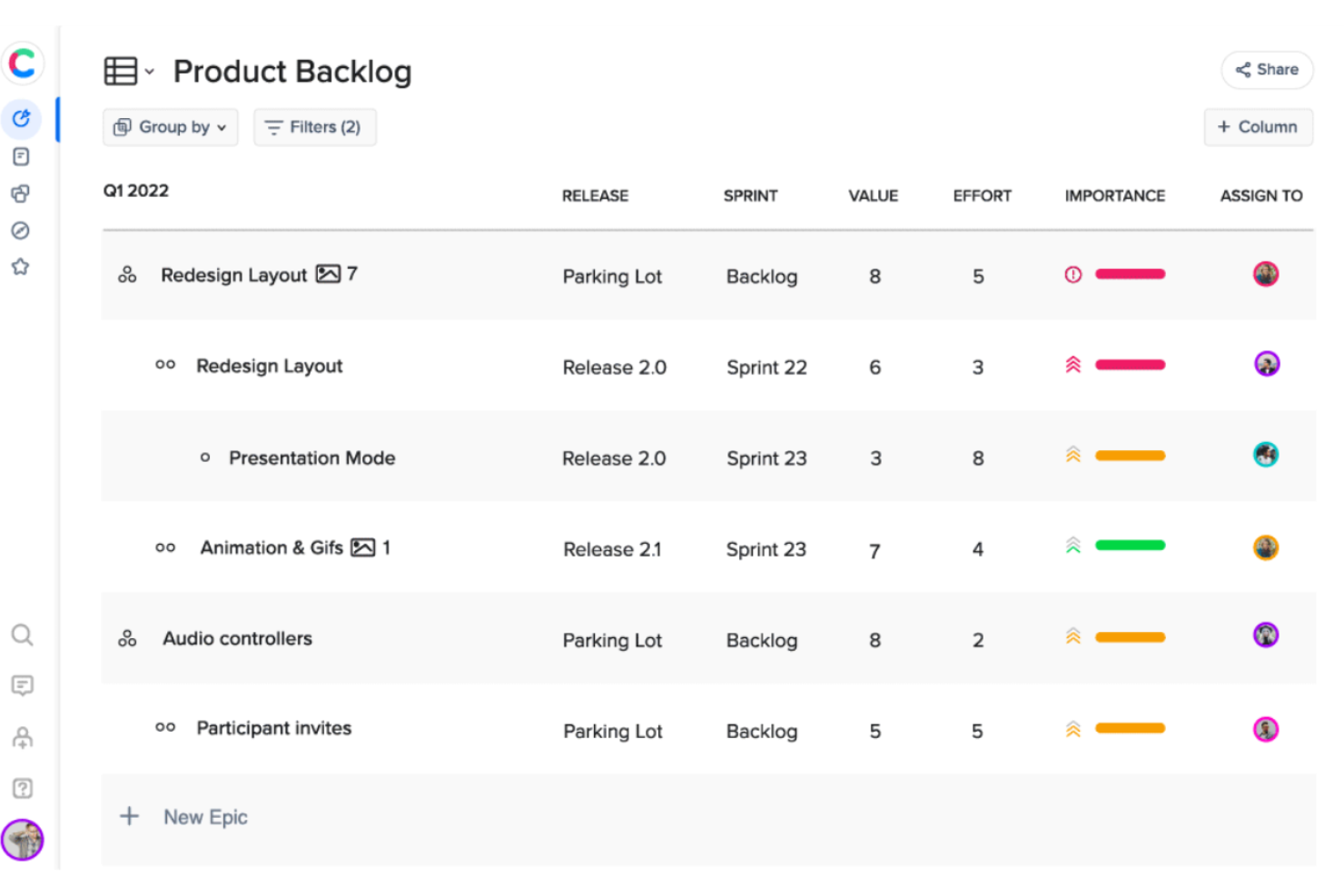 Craft.io screenshot - Los 10 Mejores Software de Gestión de Backlog con IA en 2026