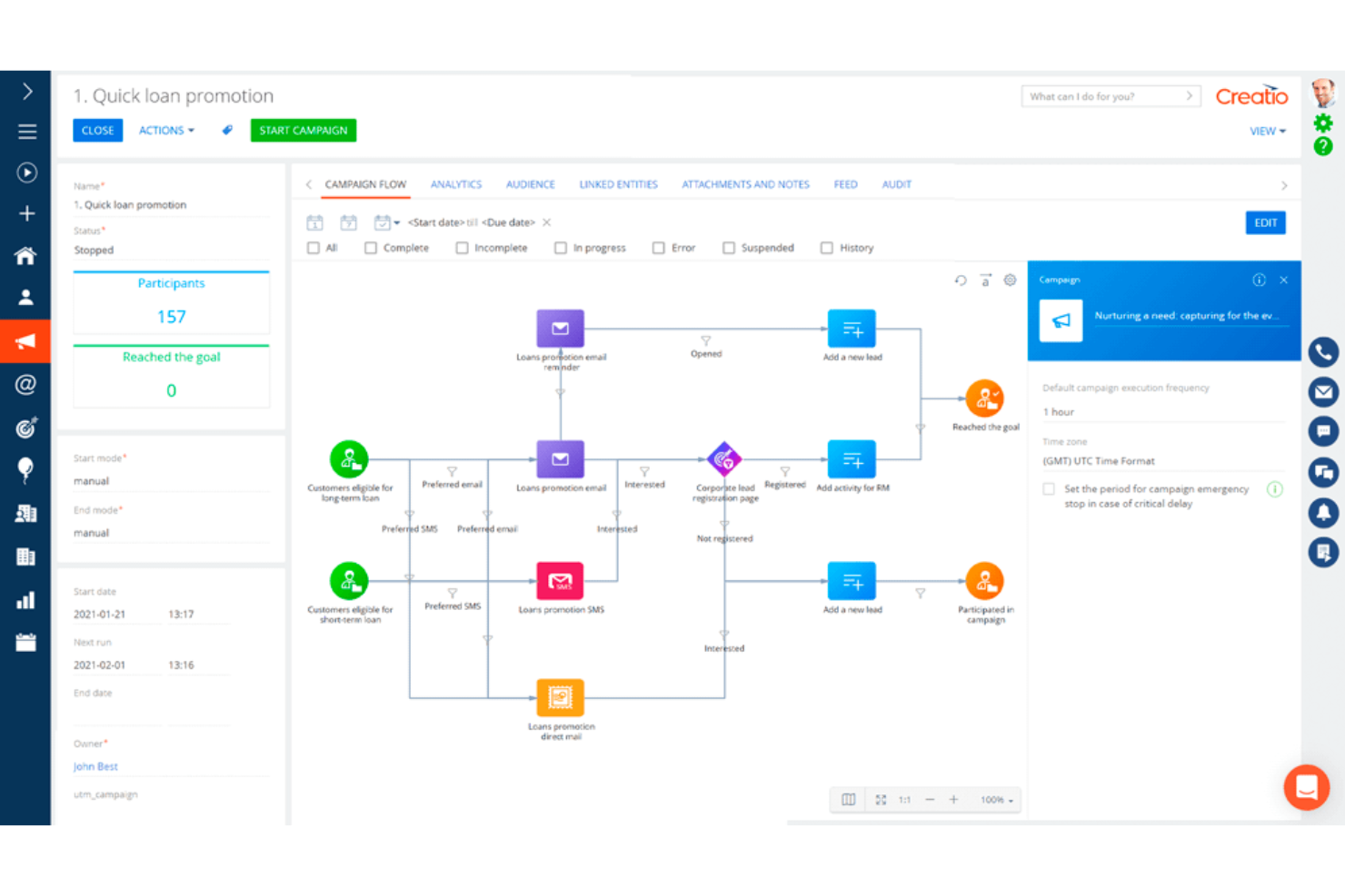 Creatio Studio screenshot - I 10 migliori BPMS (Sistemi di Gestione dei Processi Aziendali) 2026