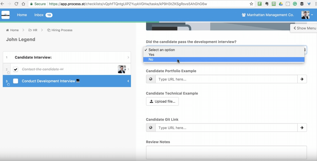 Process Street screenshot - I 10 migliori BPMS (Sistemi di Gestione dei Processi Aziendali) 2026
