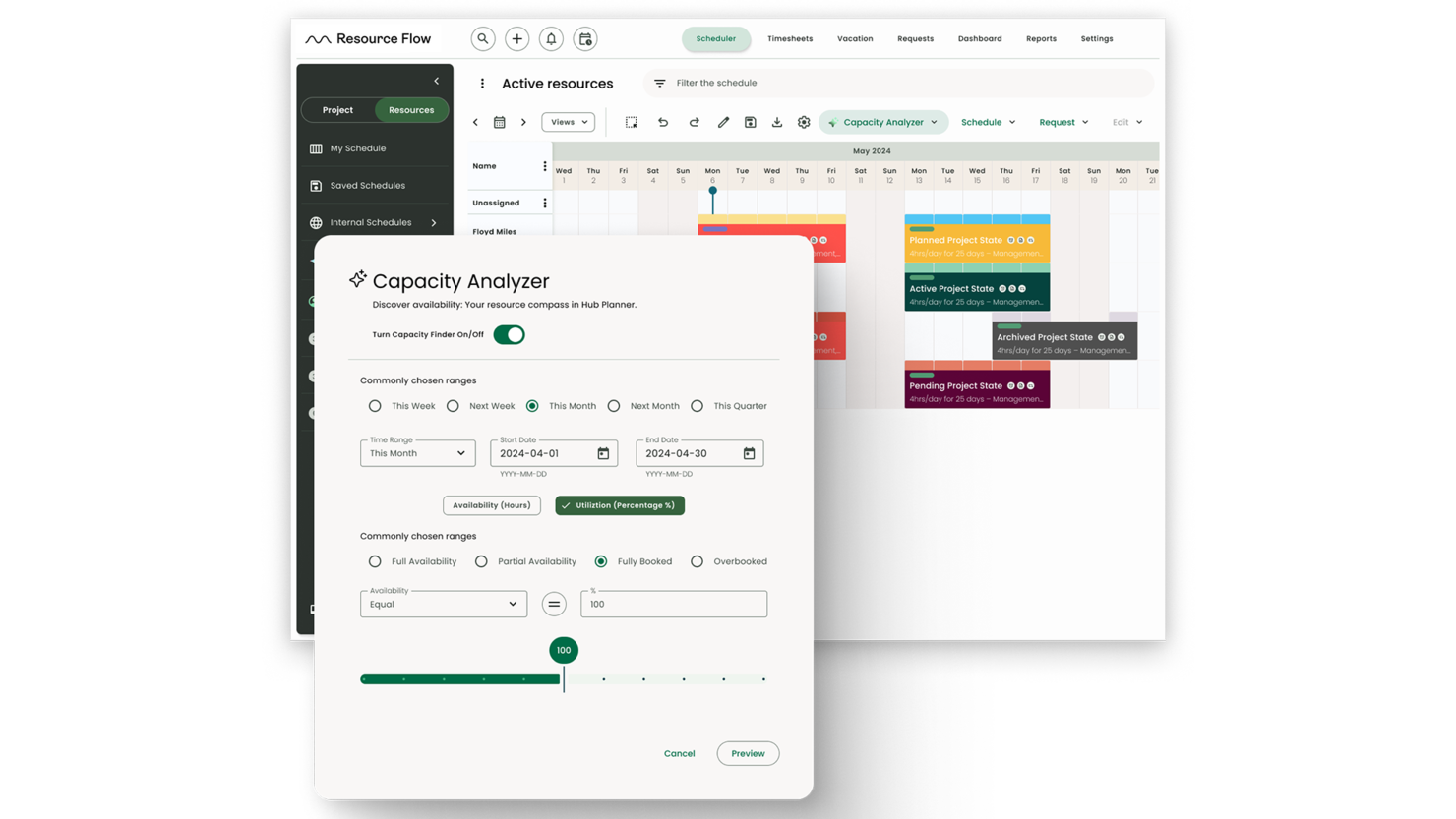 Hub Planner by Milient screenshot - Le 10 Migliori Soluzioni per il Monitoraggio delle Risorse Recensite per il 2026