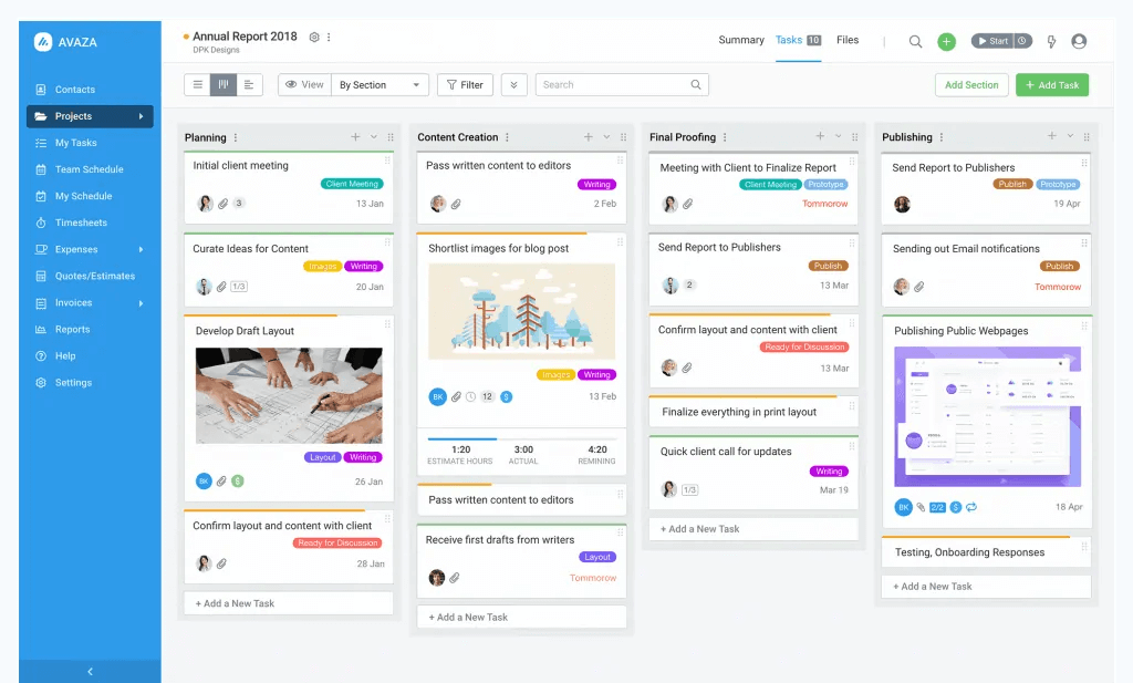 Avaza screenshot - Le 10 Migliori Soluzioni di Software di Gestione Progetti con Fatturazione per il 2026