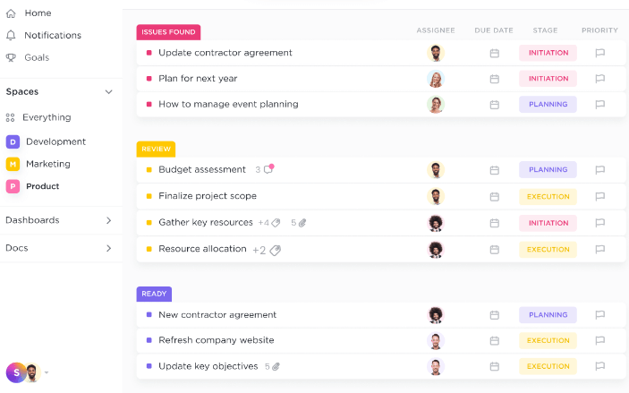 ClickUp screenshot - 10 migliori soluzioni software ERP per le aziende nel 2026