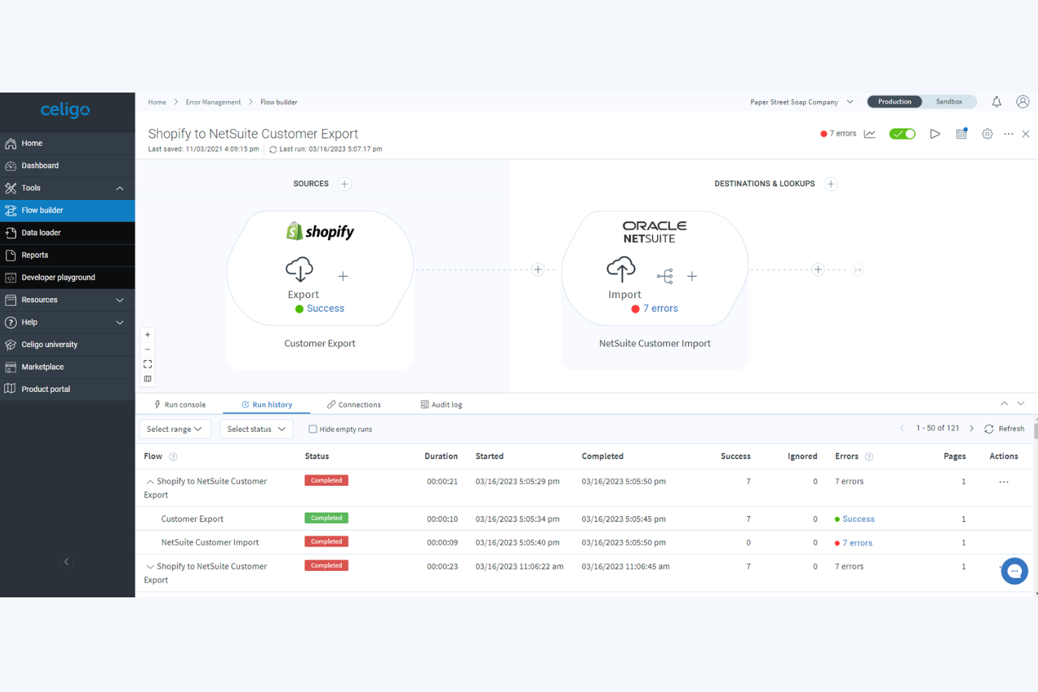 Celigo screenshot - Las 10 mejores plataformas de integración empresarial en 2026