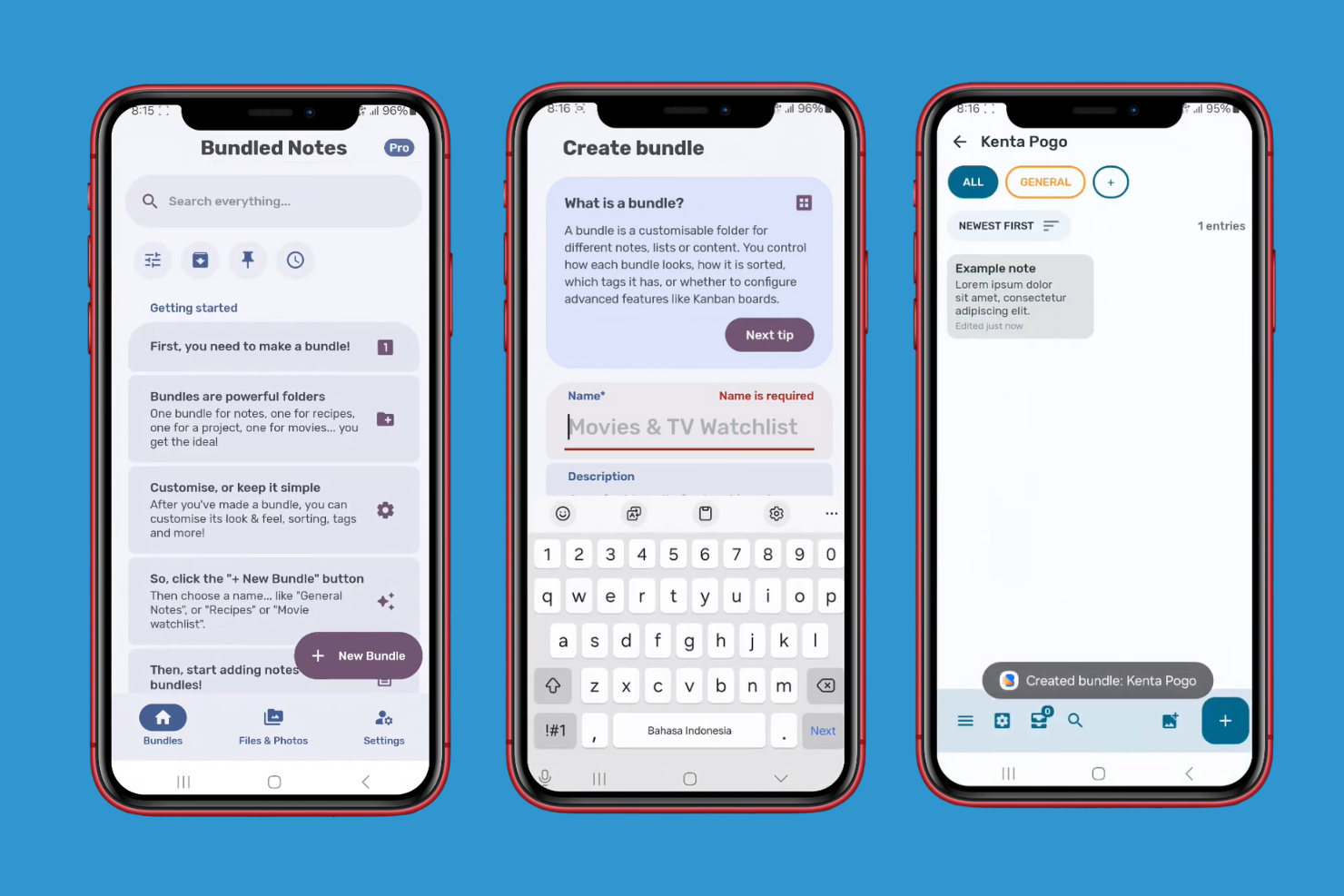 Bundled Notes screenshot - 16 Mejores Alternativas a Google Keep para 2026