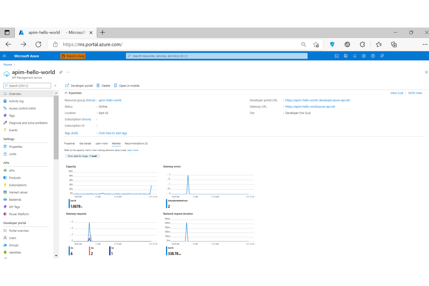 Microsoft Azure API Management screenshot - 15 Mejores Alternativas a MuleSoft para 2026