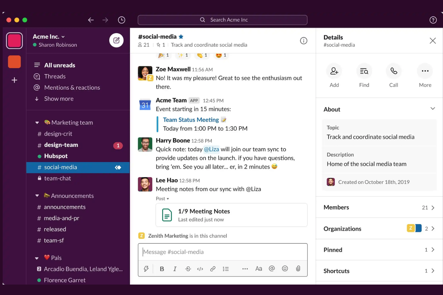 Slack screenshot - 14 Mejores Alternativas a Flock en 2026