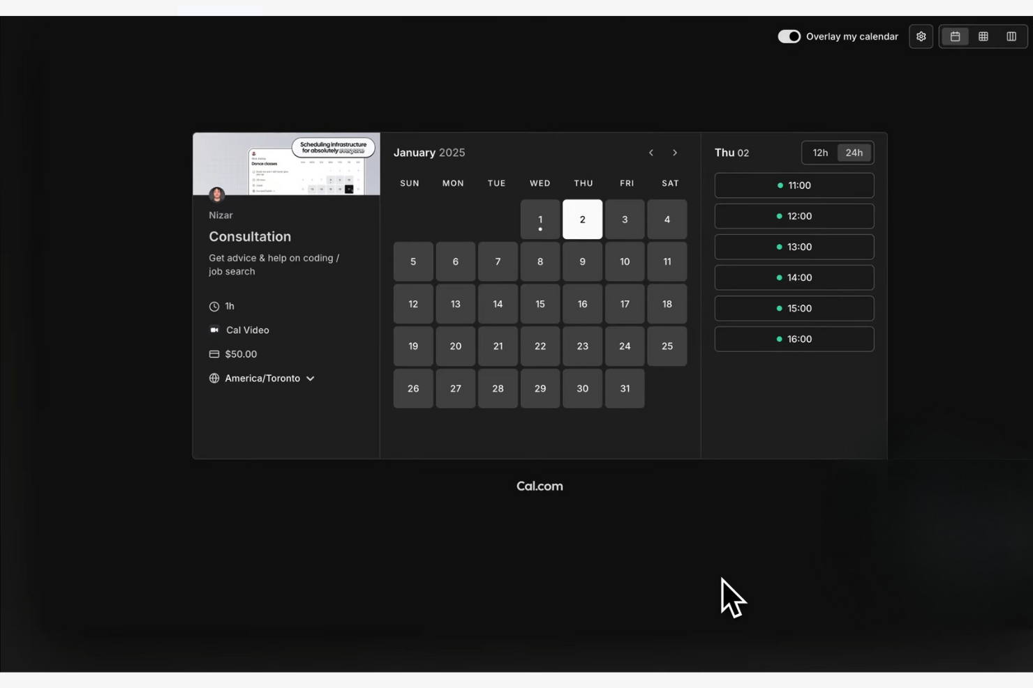 Cal.com screenshot - 10 mejores programas de programación de calendarios para 2026